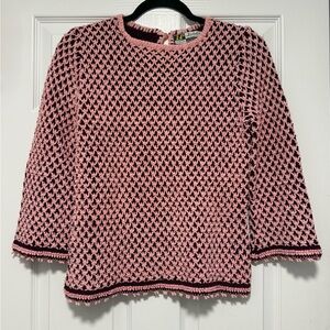 Vintage 70s Pullover Burgundy & pink Loubella California Extendable sweater (S)